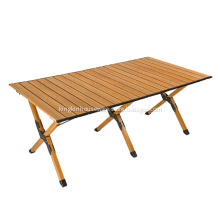 wood color portable lightweight aluminum camping folding table